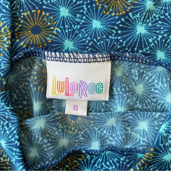 Lularoe Azure Kids Circle Skirt Blue Polka Dot size 8 - Picture 3 of 4